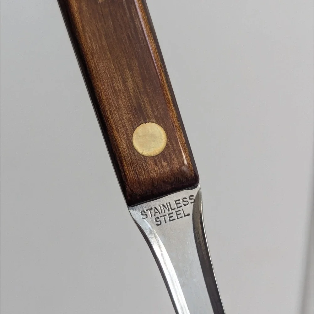VTG Washington Forge TOWN COUNTRY Stainless USA Wood Handle Serving Spoon Fork